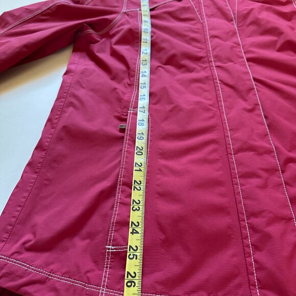 Eddie Bauer Womens Weather Edge Red Full Zip Hooded Lightweight Rain Jacket MED - Picture 7 of 8